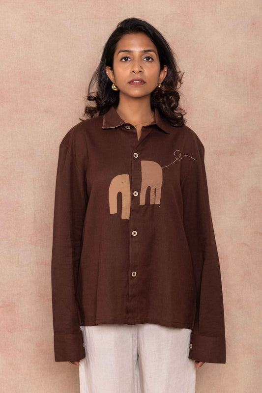 Brown Full Shirt women fit