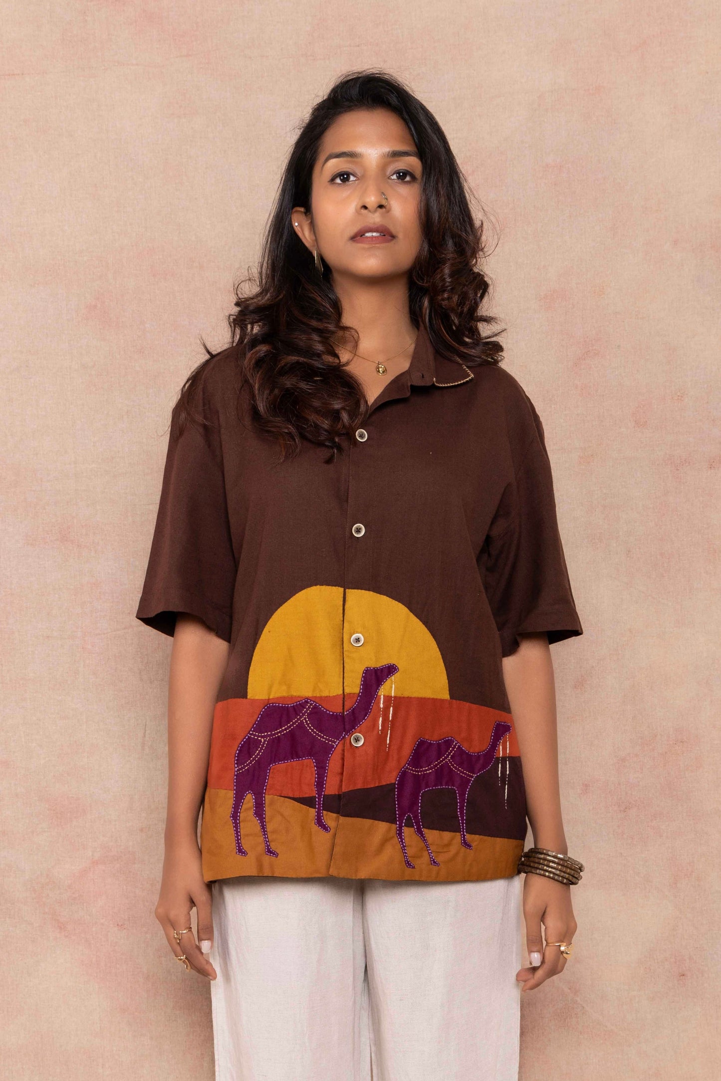 Brown half Shirt Front