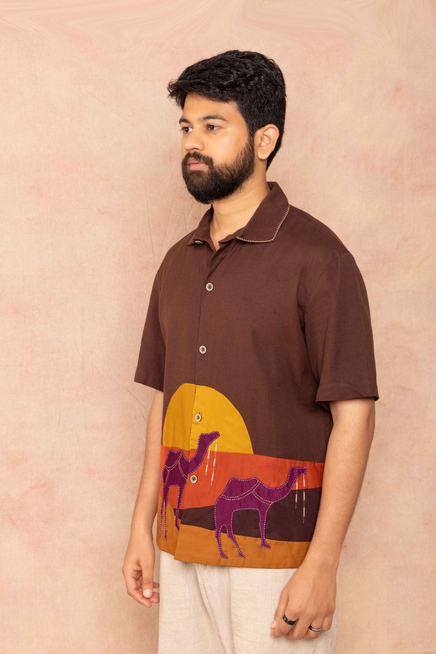 Brown half Shirt Closeup