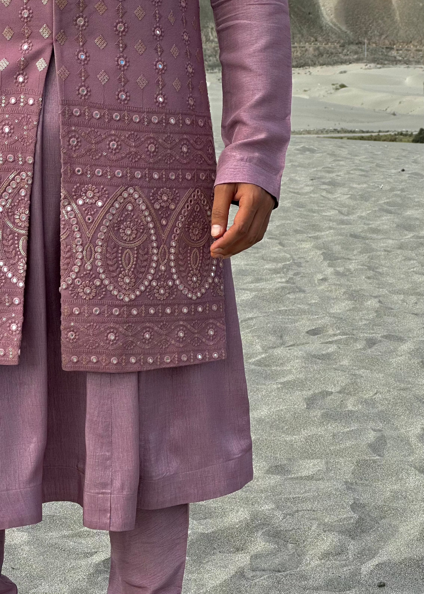 Salmon Pink Embroidered Jacket